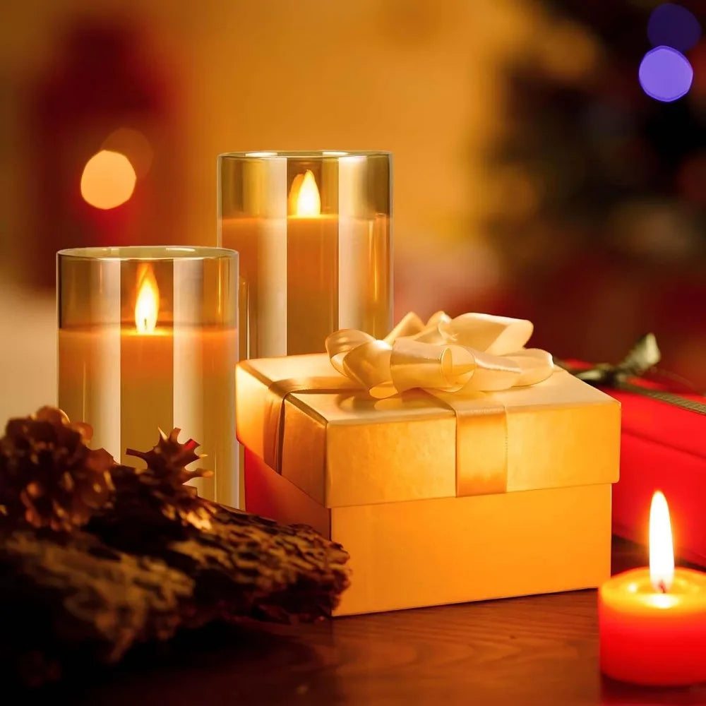 Set di candele LED in acrilico con telecomando e timer – dettaglio 1