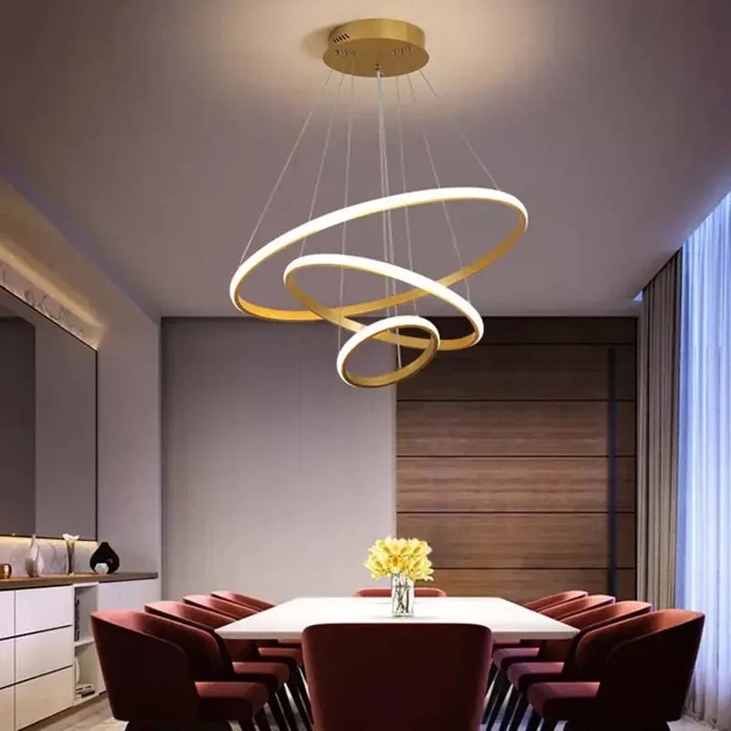 Lampadario moderno per sala da pranzo, oro, bianco o nero – dettaglio 5