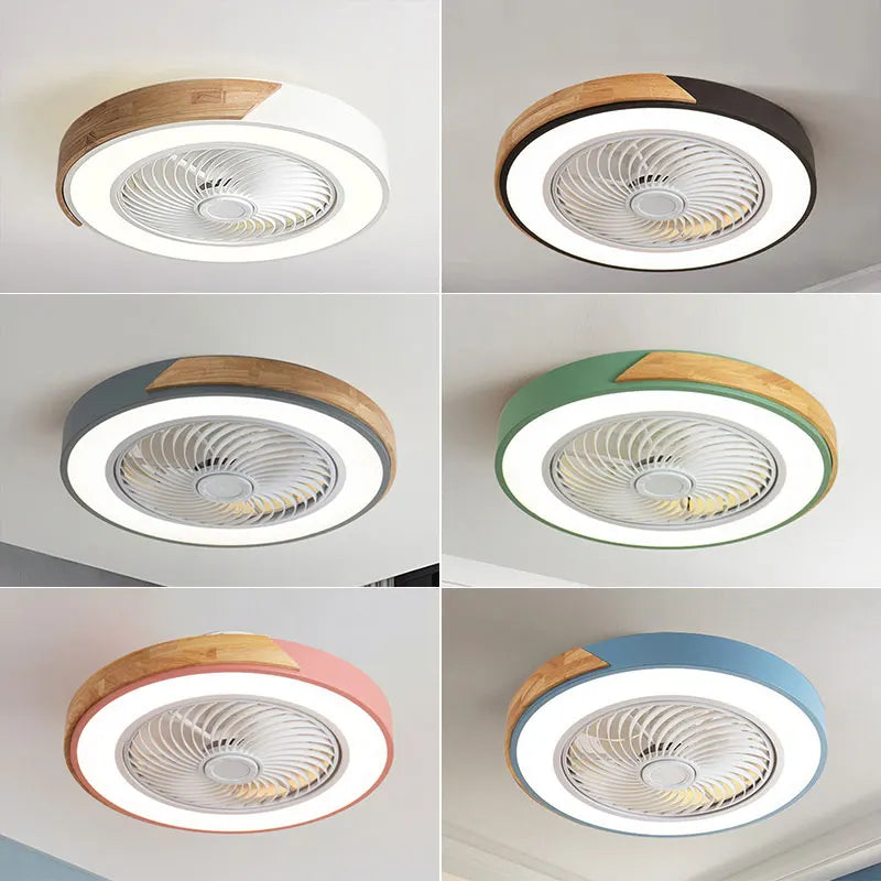 Ventilatore da soffitto Ventilatore da soffitto a basso profilo con luce a led con telecomando per camera da – foto 4