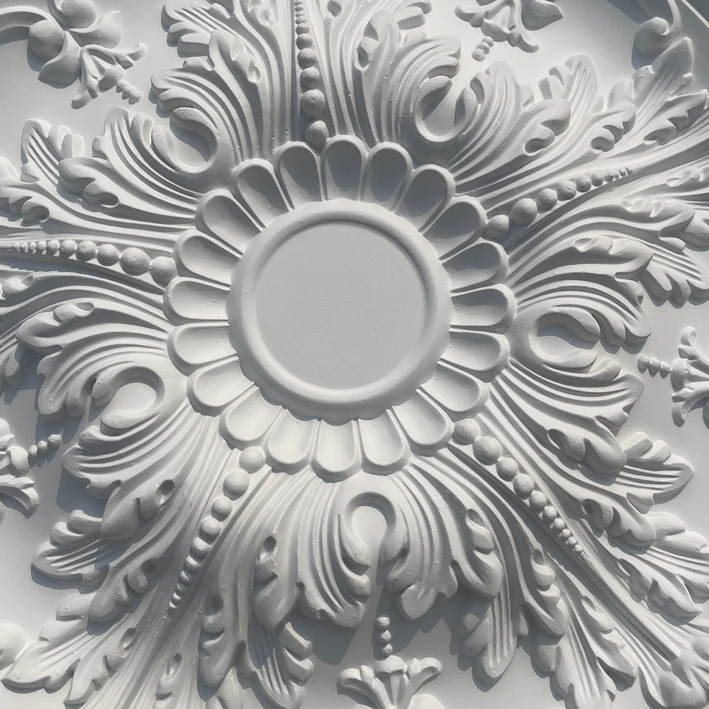 Rosone da soffitto in PU effetto gesso, rotondo – dettaglio 2