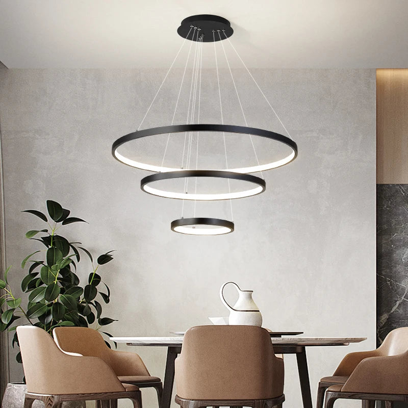 Lampadario moderno a soffitto a LED Villa Soggiorno Camera da letto Sala da pranzo Lampadario in ferro – foto 4