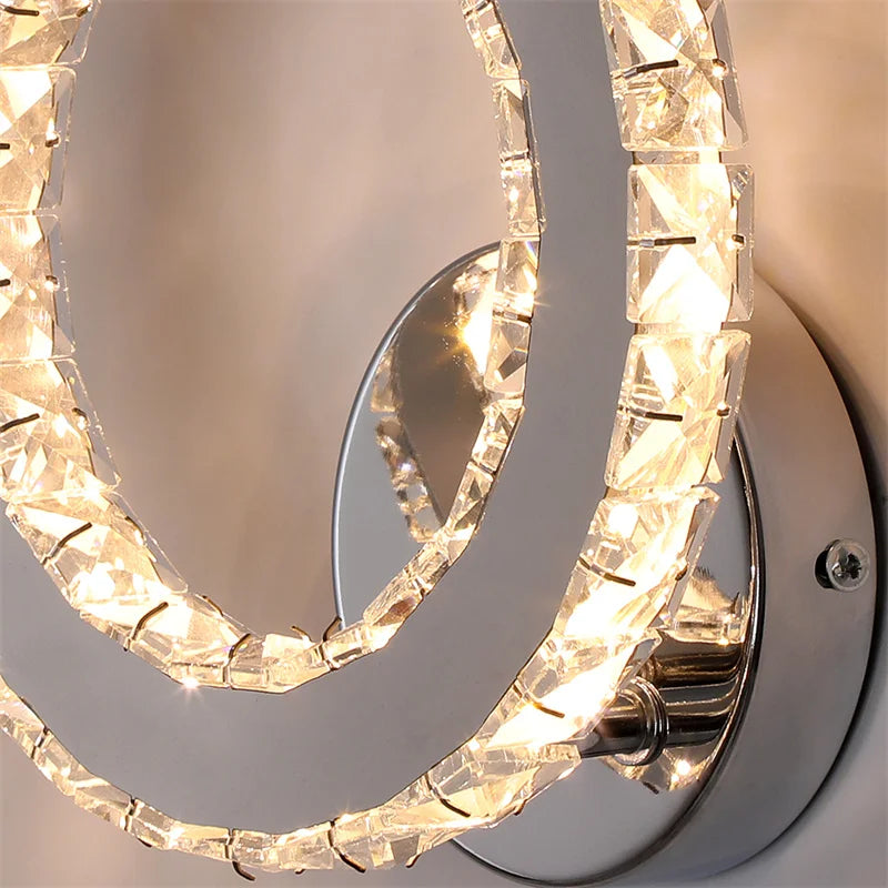 Applique da parete a LED con cristalli K9, luce a 3 tonalità – dettaglio 4