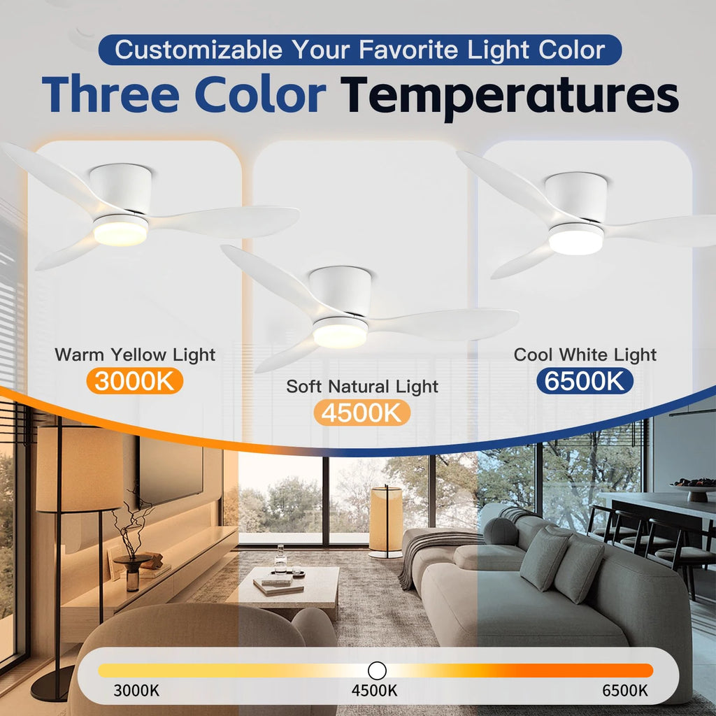 Ventilatore da soffitto smart con luce 3CCT e telecomando – dettaglio 4