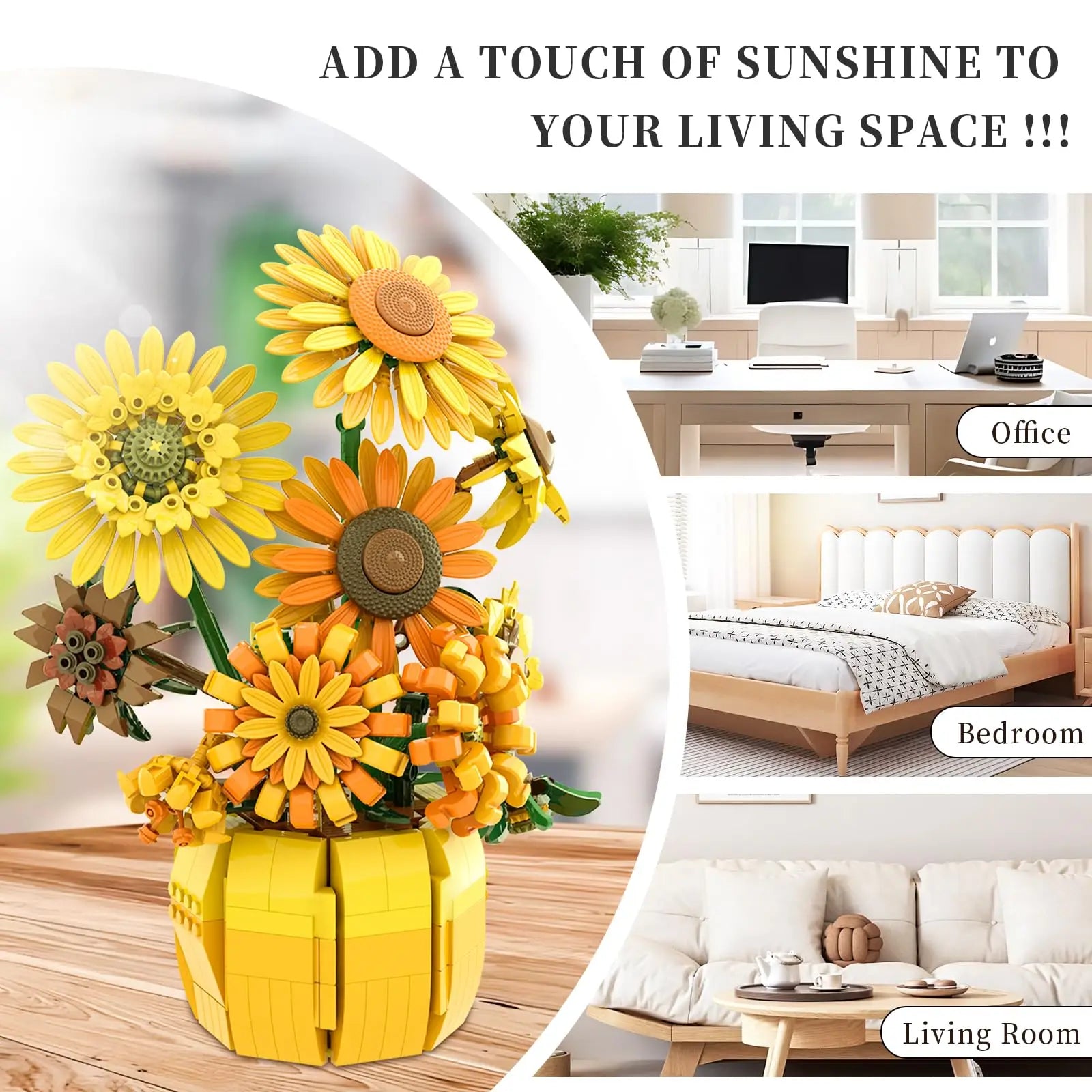 Set di mattoncini da costruzione a forma di bouquet di fiori – dettaglio 2