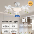 Ventilatore da Soffitto Moderno con Luce, Ventilatore Estivo con Lampada Dimmerabile, Lampadario Ventilatore – foto 7