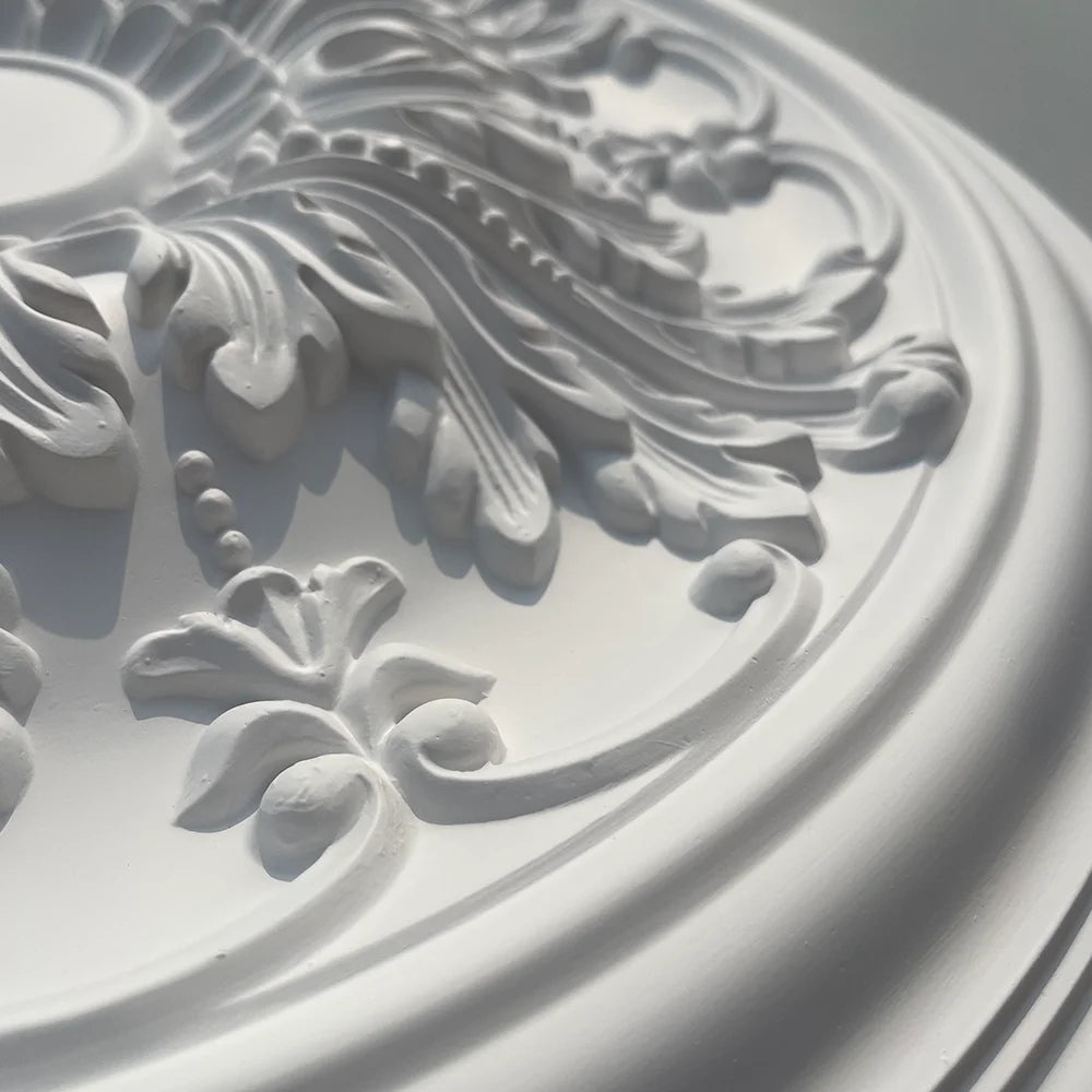 Rosone da soffitto in PU effetto gesso, rotondo – dettaglio 4