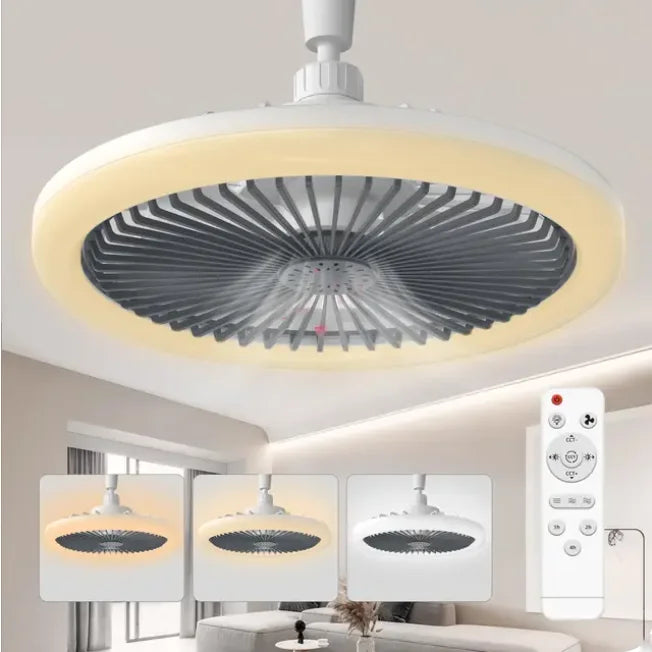 Ventilatore da Soffitto Moderno con Luce LED, Attacco E27, Telecomando, Decorazione per Interni, AC85-260V – foto 7
