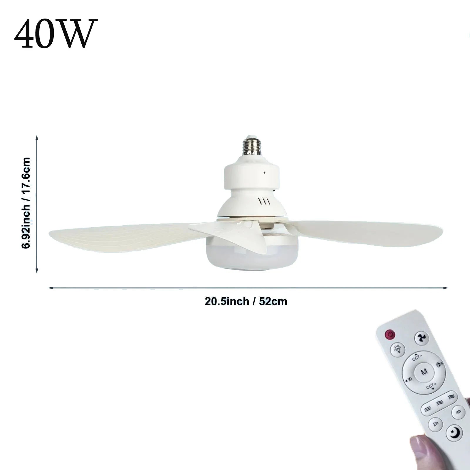 Ventilatore Plafoniera Telecomando Dimmerabile Ventilatore Da Soffitto A LED Con Luci E27 24W/30W/40W/80W Per – foto 9