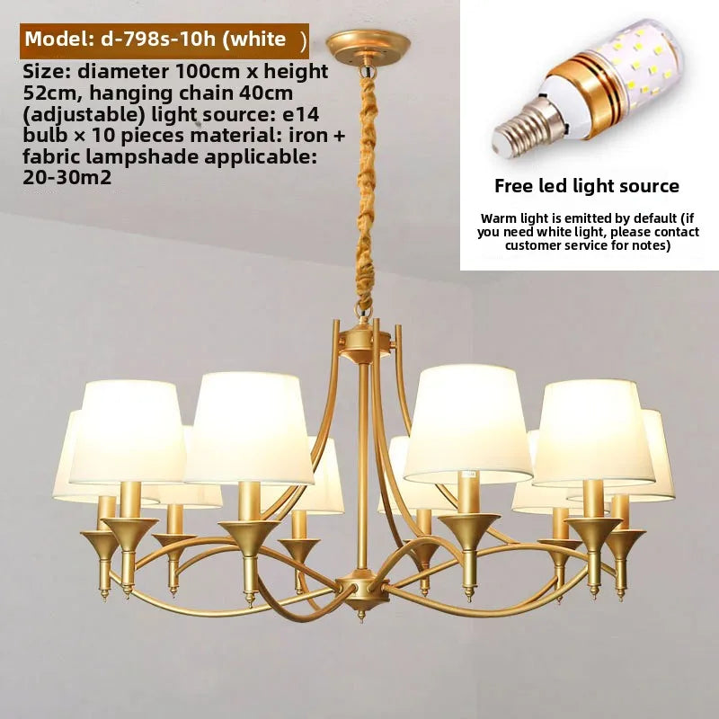 Lampadario vintage in metallo, da 3 a 10 luci – dettaglio 6