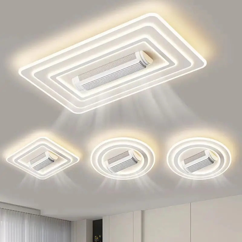 Ventilatore da Soffitto Invisibile Senza Pale con Luce LED, Telecomando Intelligente per Camera da Letto e – foto 2