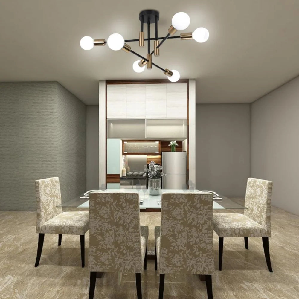 Lampadario retro a 4 luci senza sorgente luminosa – dettaglio 5