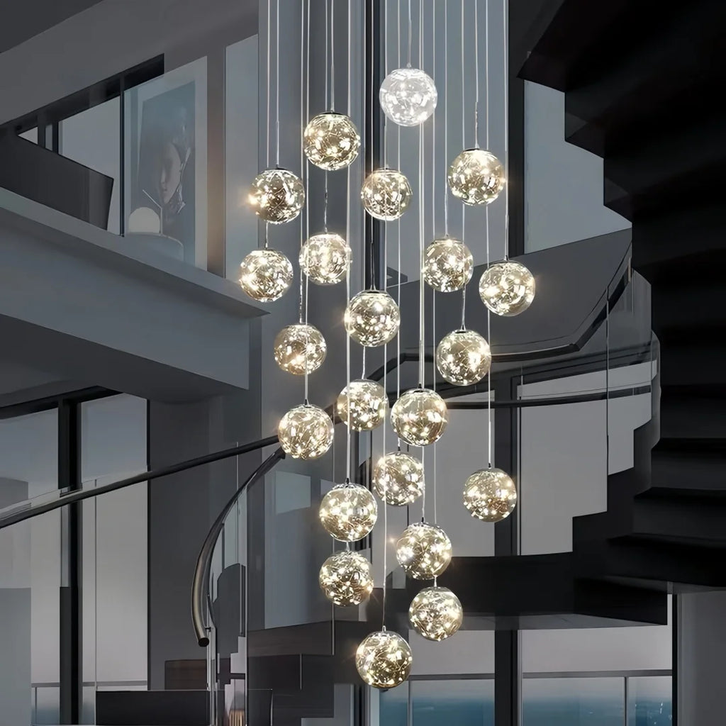 Lampadario a spirale in cristallo per scale, 1-24 luci – dettaglio 1