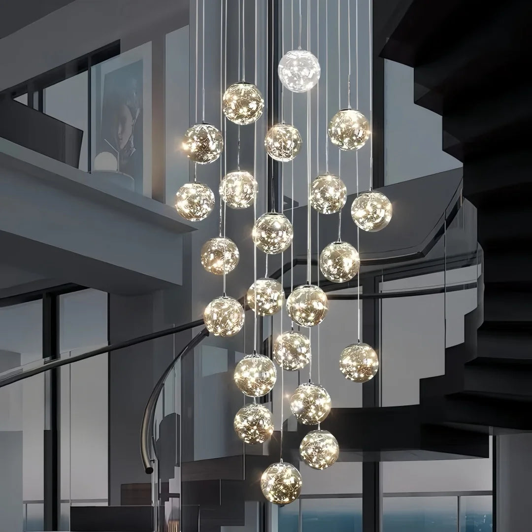 Lampadario a spirale in cristallo per scale, 1-24 luci – dettaglio 1
