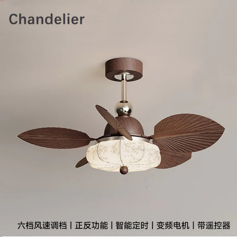 Ventilatore da soffitto in legno stile retrò con luce LED, 60W – dettaglio 6