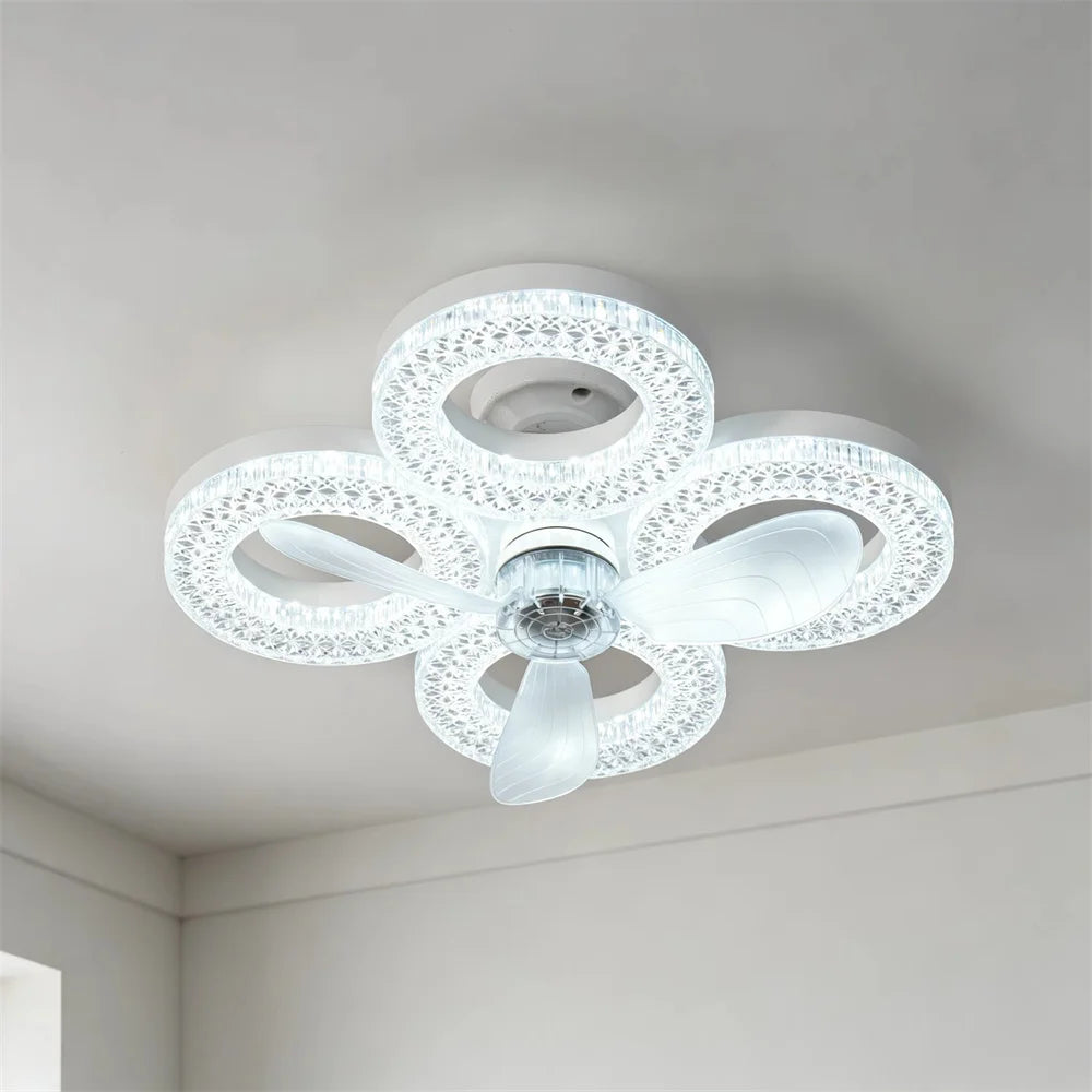 Ventilatore da Soffitto LED E27 con Telecomando per Regolazione Luminosità, Adatto per Soggiorno, Studio, Uso – foto 11