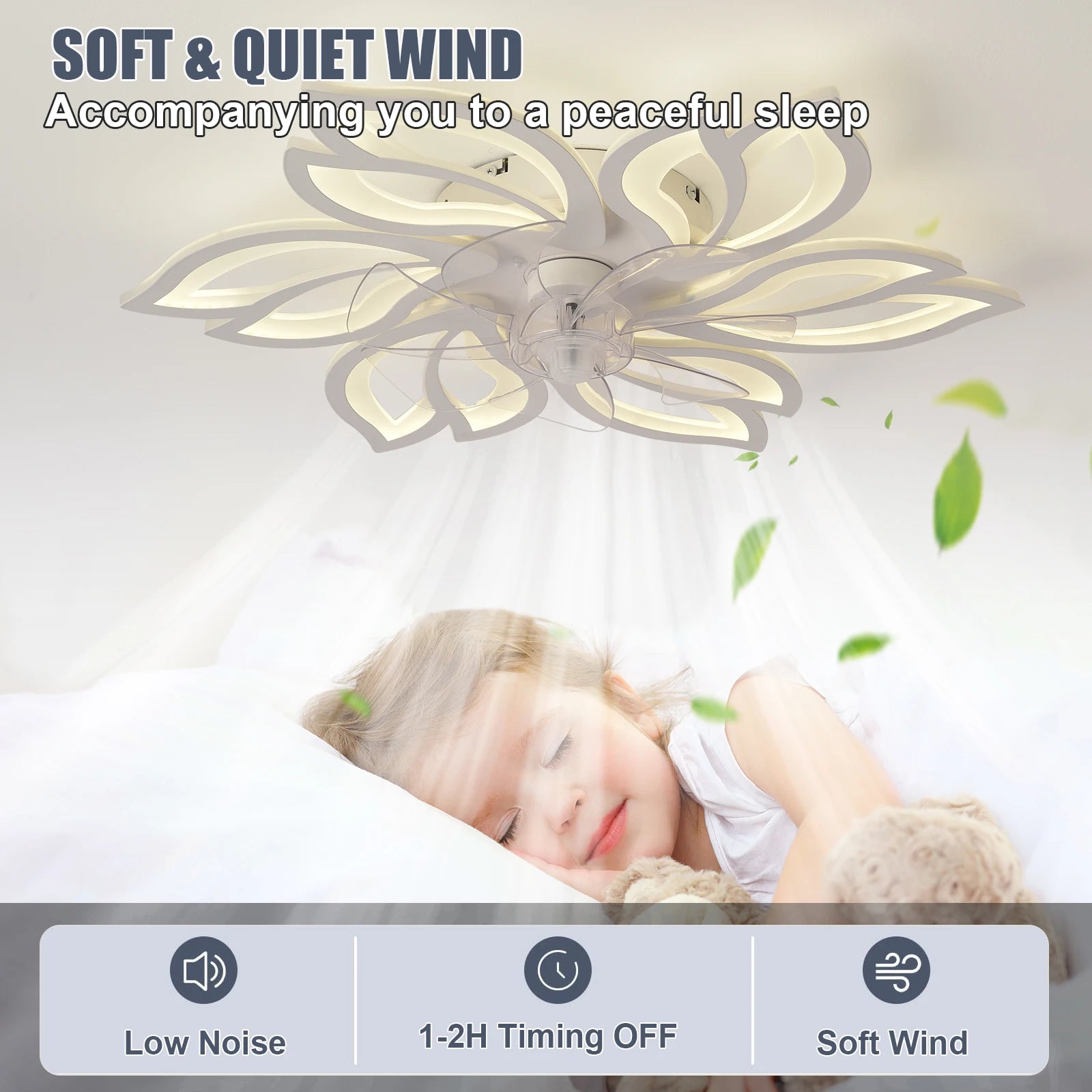 Ventilatore da soffitto con luce LED dimmerabile e telecomando – dettaglio 5