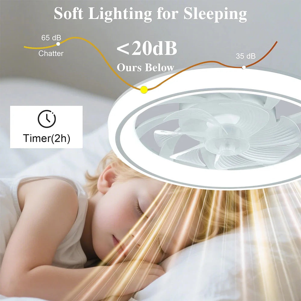 Ventilatore da soffitto smart 6 velocità con luce dimmerabile – dettaglio 2