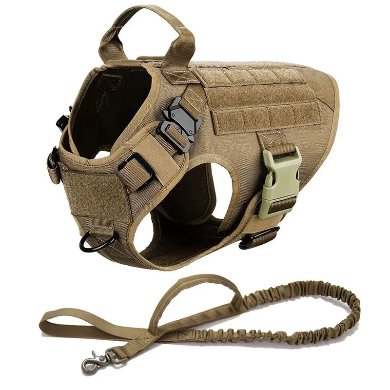 Set pettorina tattica e guinzaglio per cani, taglie S-XL – dettaglio 9