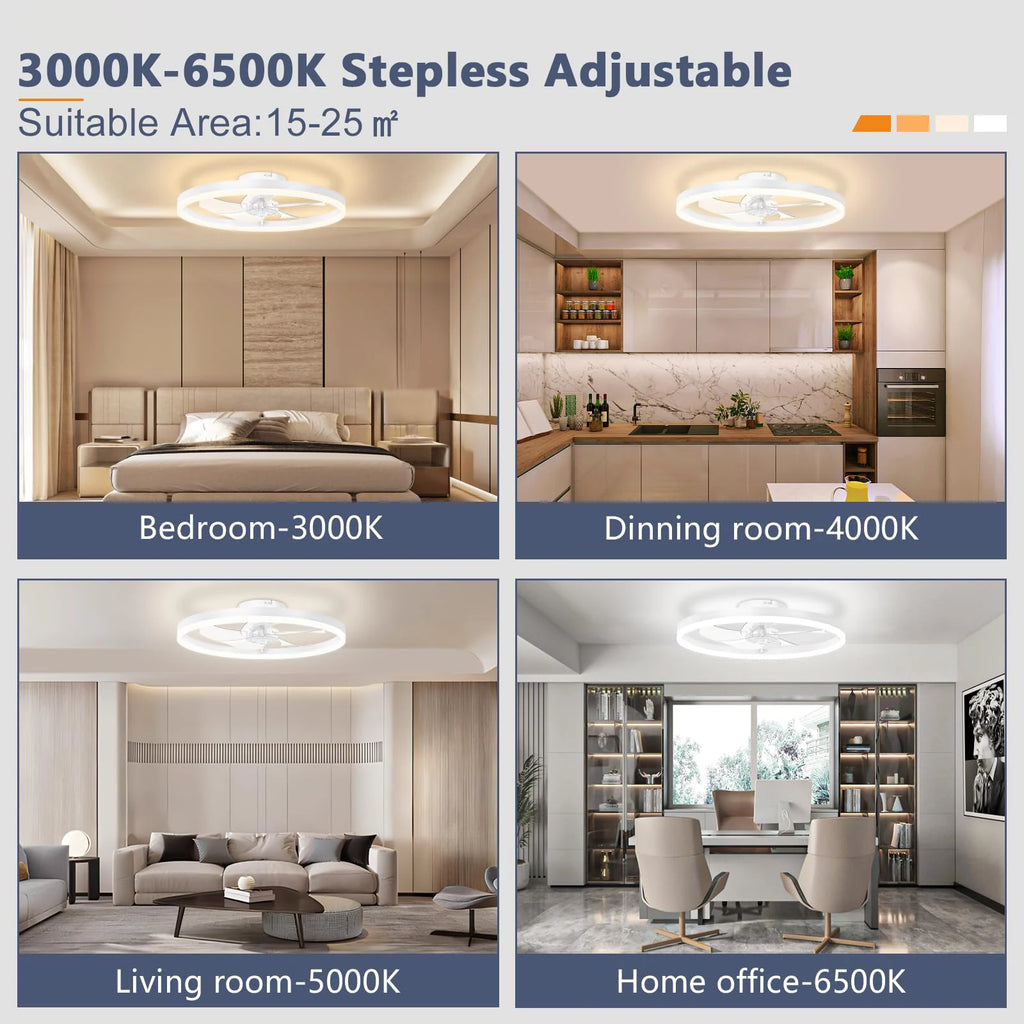 Ventilatore da soffitto intelligente con luci e telecomando Lampada da ventilatore a LED dimmerabile a 6 – foto 3