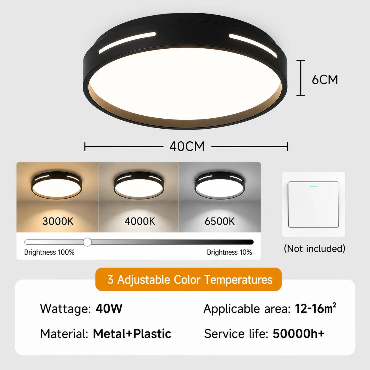 Lampada da soffitto moderna con telecomando, luce da soffitto per l'arredamento della casa, per soggiorno – foto 12