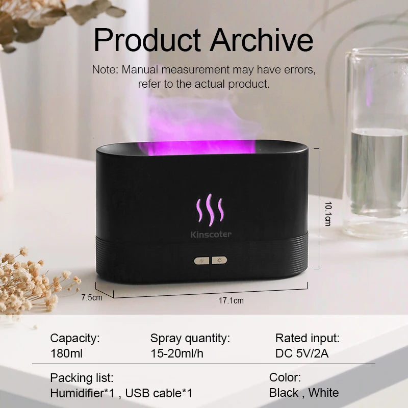 Diffusore di aromi USB con effetto fiamma e 7 colori di luce – dettaglio 3