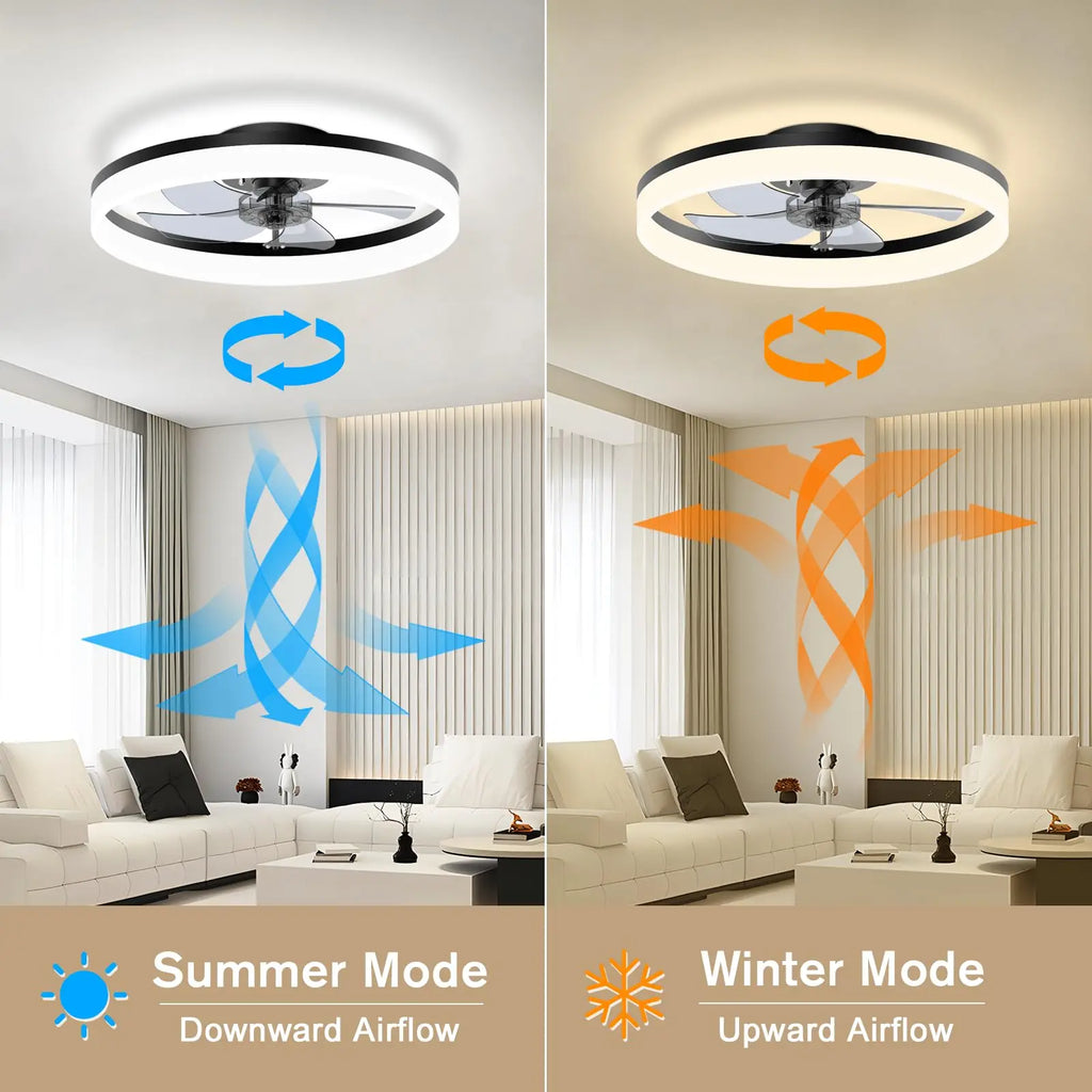 Ventilatore da soffitto con luce moderna dimmerabile telecomando ventilatori da soffitto soggiorno AC – foto 3