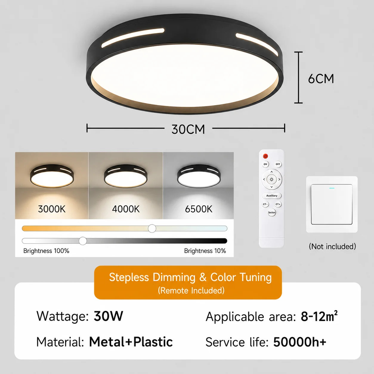 Lampada da soffitto moderna con telecomando, luce da soffitto per l'arredamento della casa, per soggiorno – foto 9