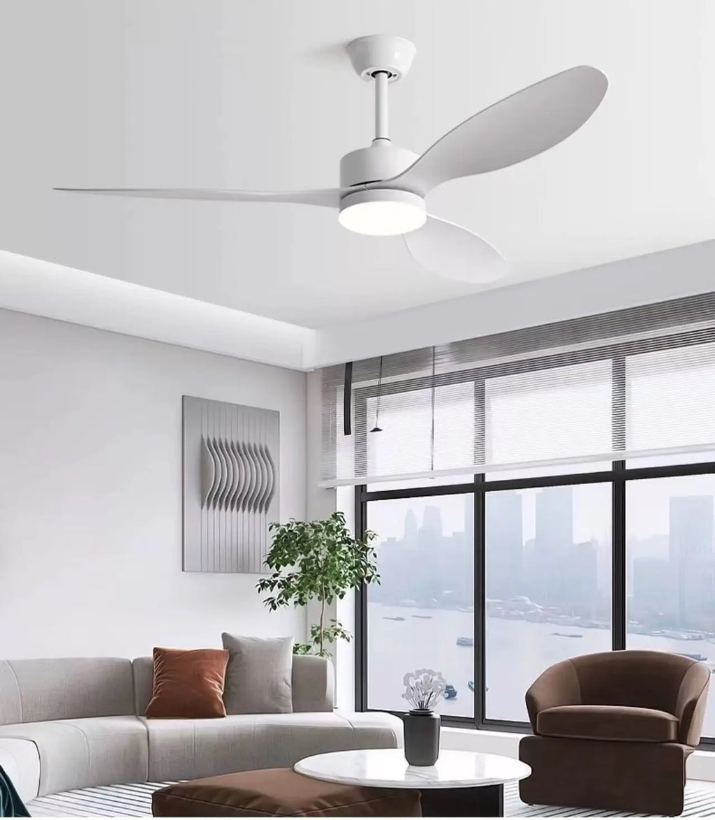 Ventilatore da soffitto con luce, 25/42/52 pollici, a basso profilo, con telecomando, per interni ed esterni – foto 2