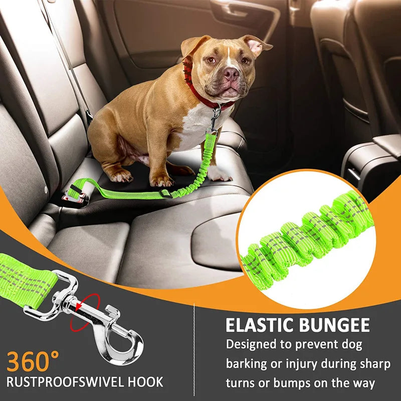 Cintura di sicurezza da auto elastica con clip per cani e gatti – dettaglio 4