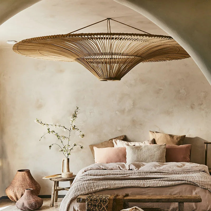 Lampadario in rattan intrecciato, da D60 a D130 cm – dettaglio 3
