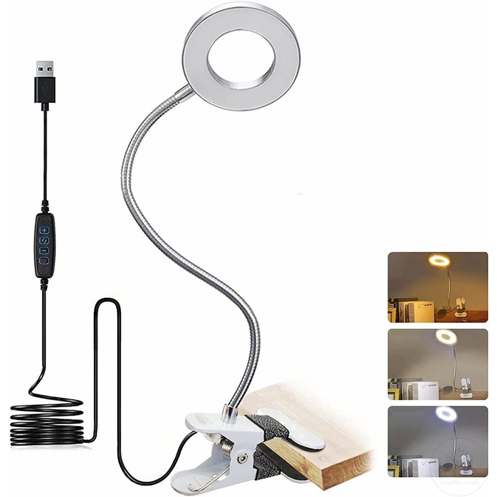 Lampada da lettura con clip, 48 LED e tre tonalità di luce – foto 2