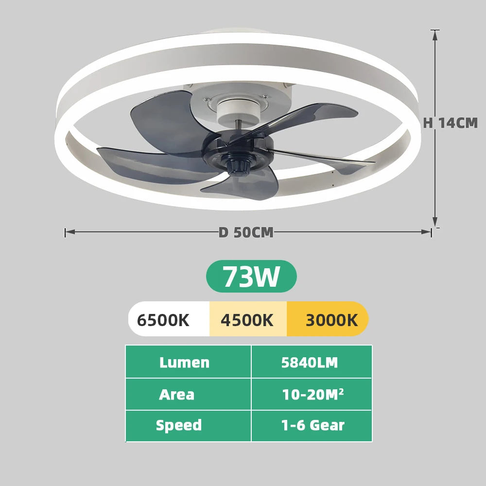 Ventilatore da soffitto decorativo con lampada LED e telecomando – dettaglio 6