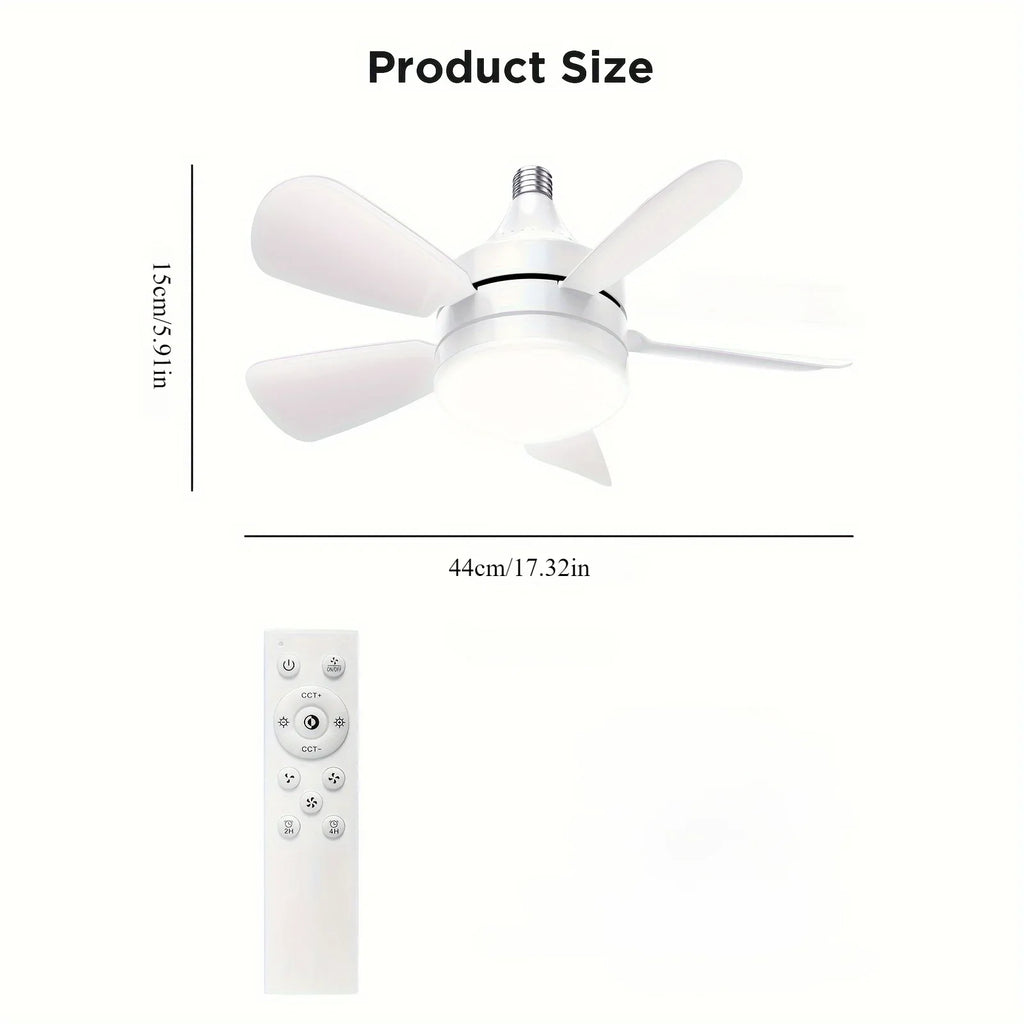 Ventilatore da soffitto a LED con telecomando Lampada a sospensione E27 dimmerabile per soggiorno Studio – foto 2