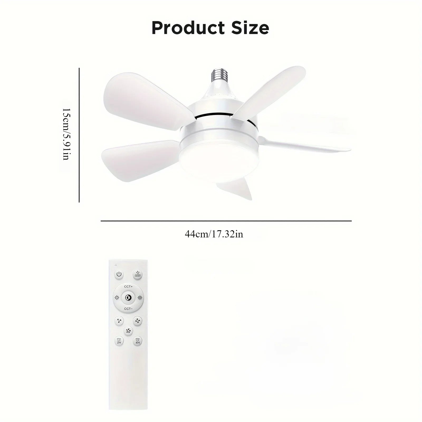 Ventilatore da soffitto a LED con telecomando Lampada a sospensione E27 dimmerabile per soggiorno Studio – foto 2