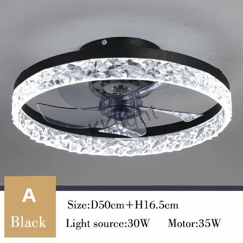 Ventilatore da soffitto moderno con telecomando regolabile velocità del vento LED dimmerabile decorazione in – foto 12