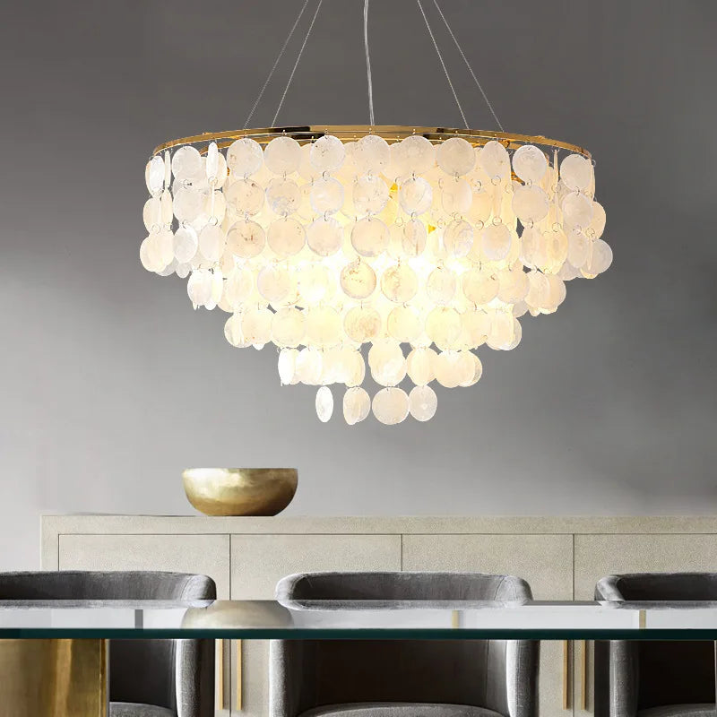 Lampadario a conchiglia color oro, 50, 60 o 80 cm – dettaglio 2