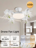 Nuova Lampada Ventilatore da Soffitto E27 2026 con Telecomando 110V 220V 3 Colori Regolabili Moderna per Casa – foto 7