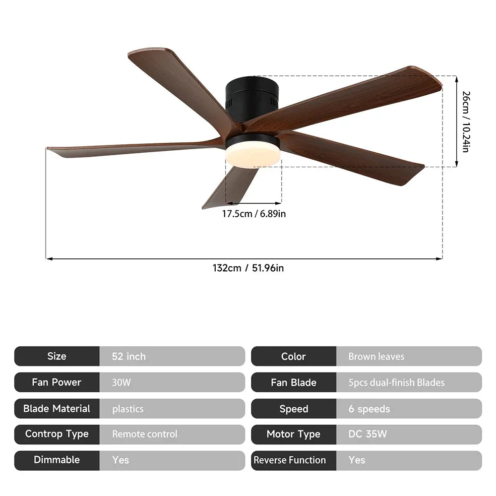 Lampadario con ventilatore e luce LED RGB, da 29 a 52 pollici – dettaglio 7