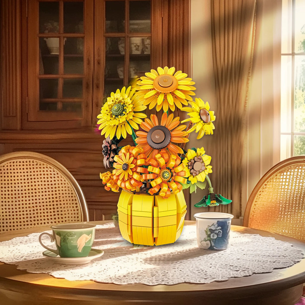 Set di mattoncini da costruzione a forma di bouquet di fiori – dettaglio 5