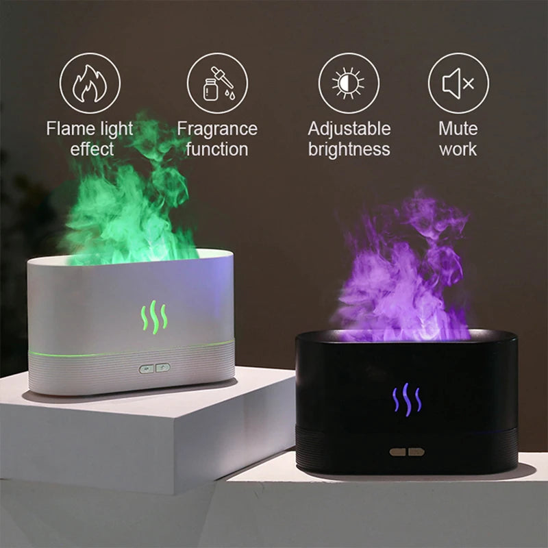 Diffusore di aromi USB con effetto fiamma e 7 colori di luce – dettaglio 1