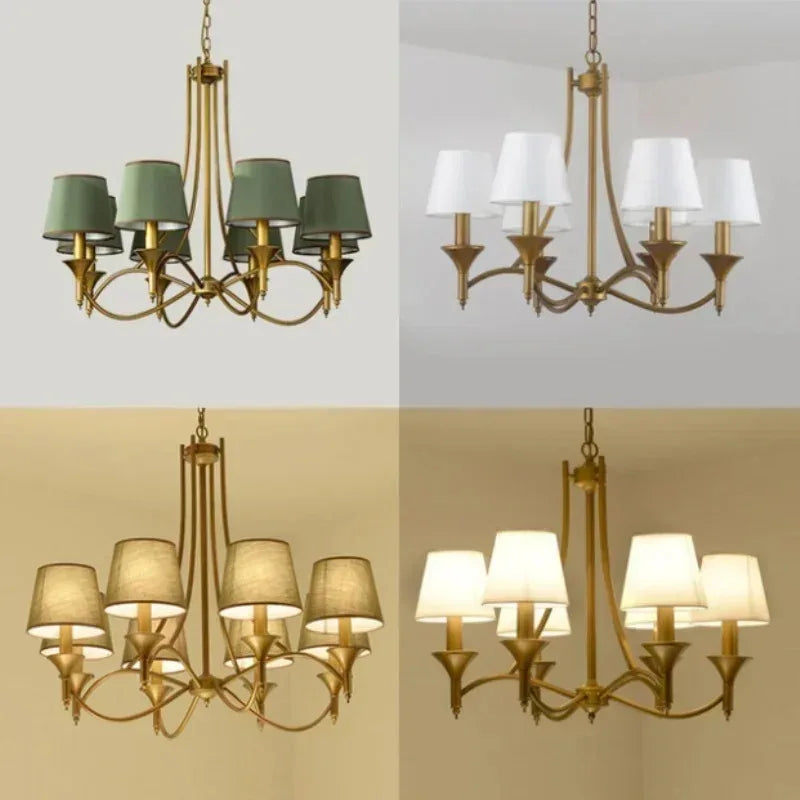 Lampadario vintage in metallo, da 3 a 10 luci – dettaglio 2