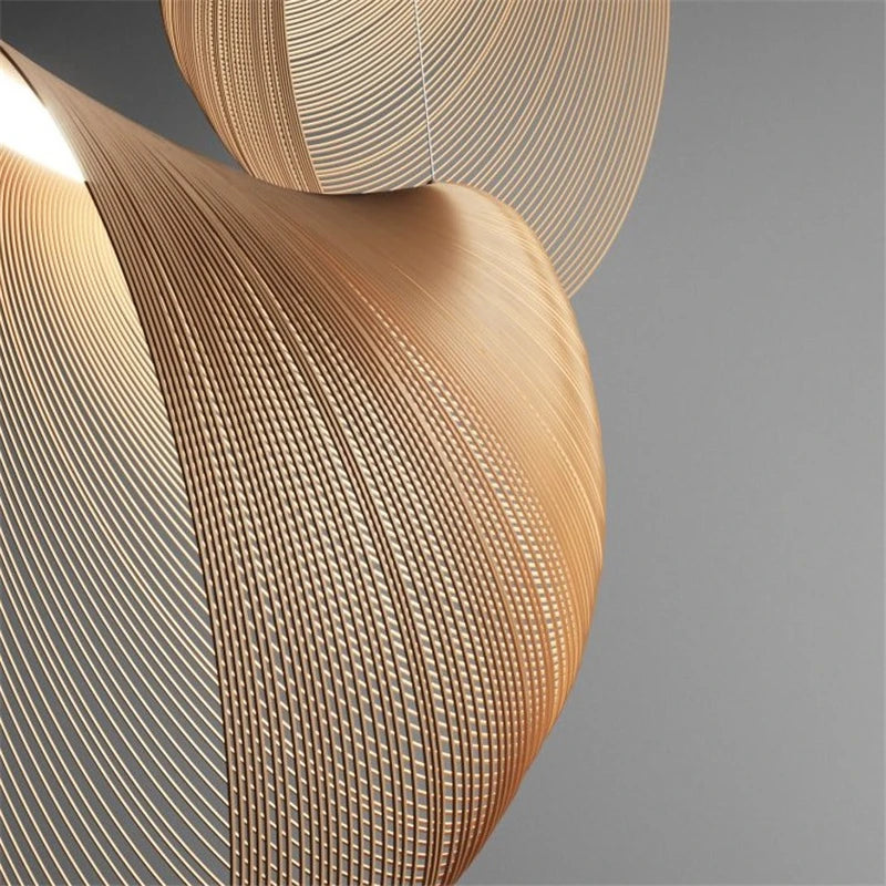 Lampada a sospensione in legno, diametro 40, 60 o 80 cm – dettaglio 2