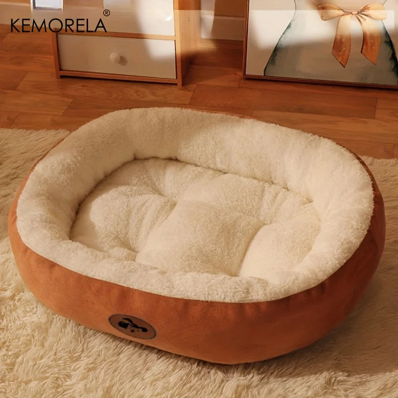 Letto ovale imbottito in peluche per gatti e cani piccoli – dettaglio 2