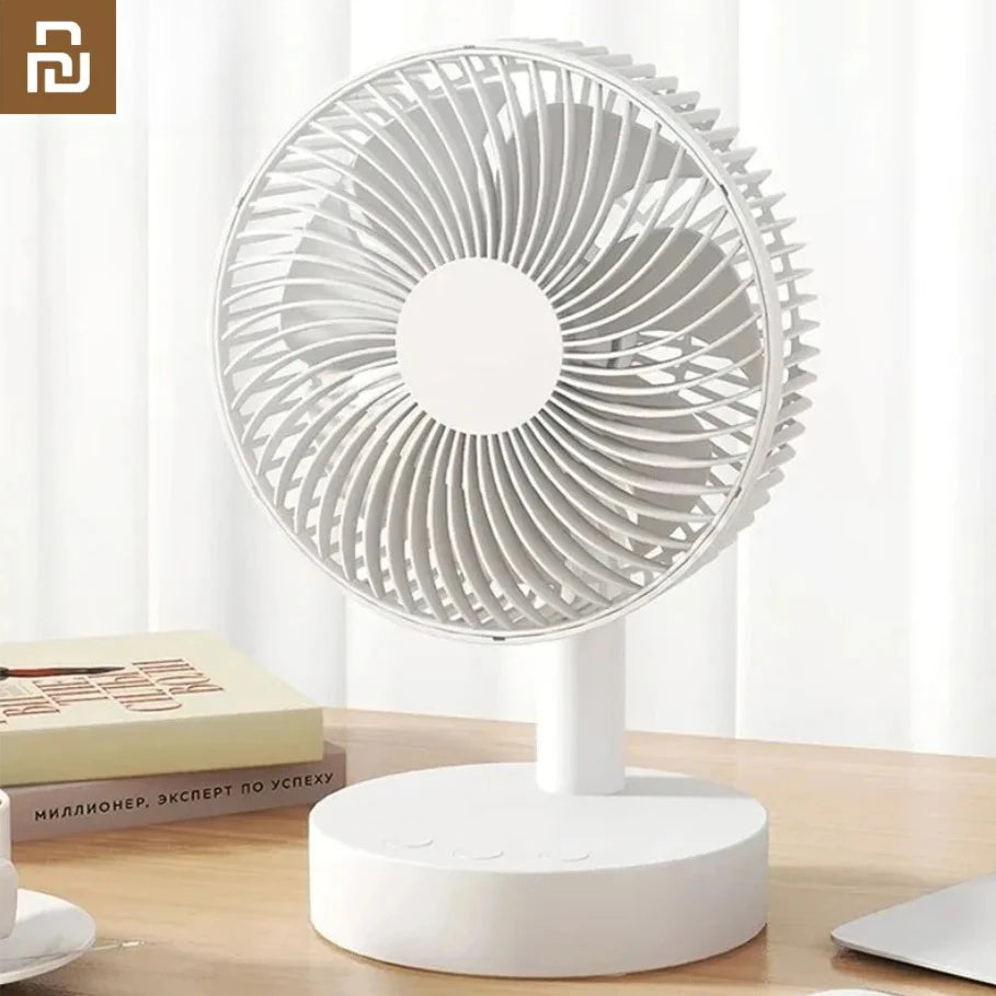 Ventilatore da tavolo ricaricabile con timer, 4 velocità
