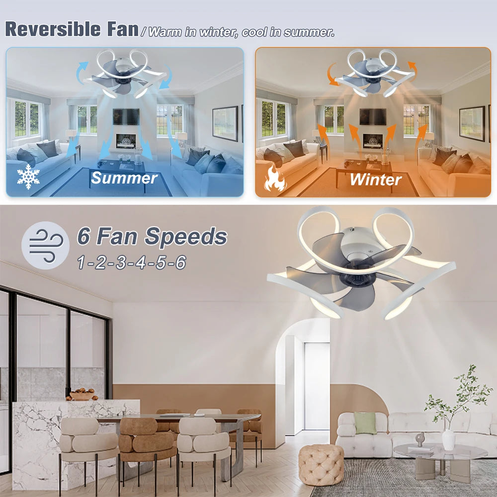Ventilatore da soffitto moderno ventilatore a sospensione decorativo per la casa con lampada motore – foto 3