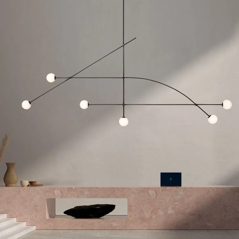 Lampada a sospensione multipla nera, 120 o 135 cm – dettaglio 1