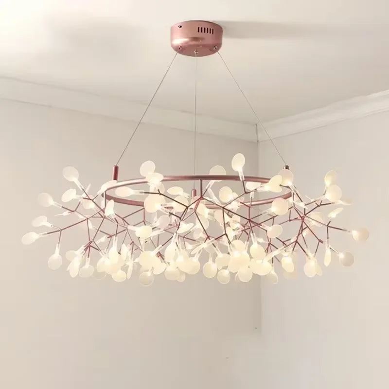 Lampadario ad anello LED, da 60 a 120 cm, nero o oro rosa – dettaglio 1