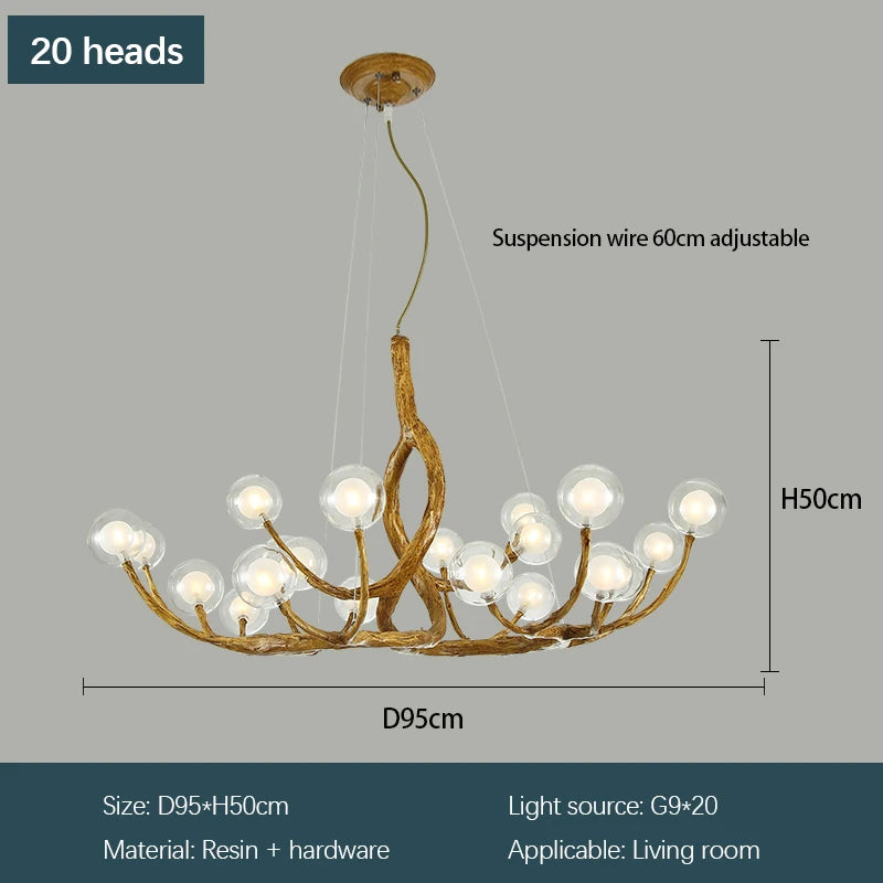 Lampadario a rami LED, da 8 a 20 luci o applique – dettaglio 6
