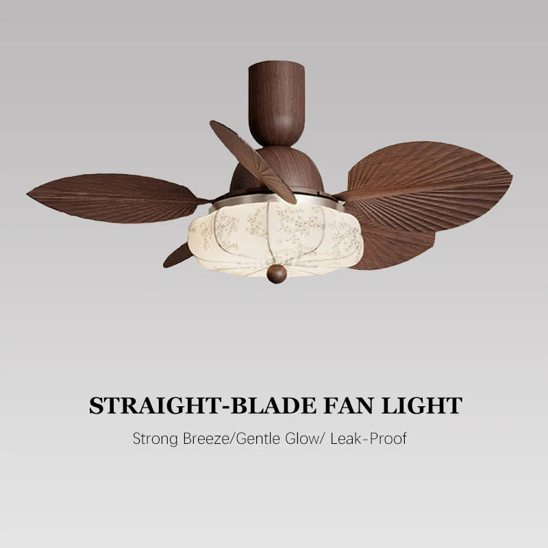 Ventilatore da soffitto in legno stile retrò con luce LED, 60W