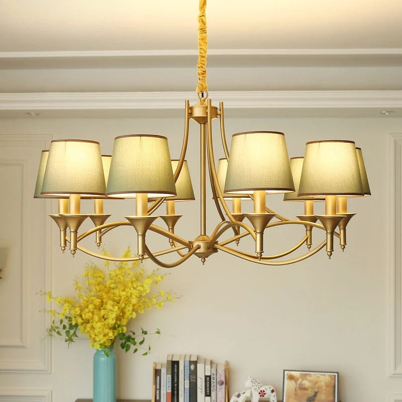 Lampadario vintage in metallo, da 3 a 10 luci – dettaglio 1